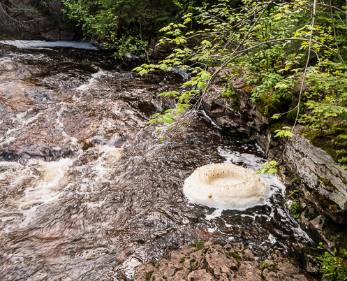 Circular foam in water
